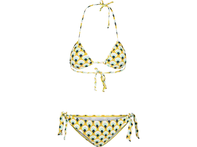 Printed Yellow Bikini Set